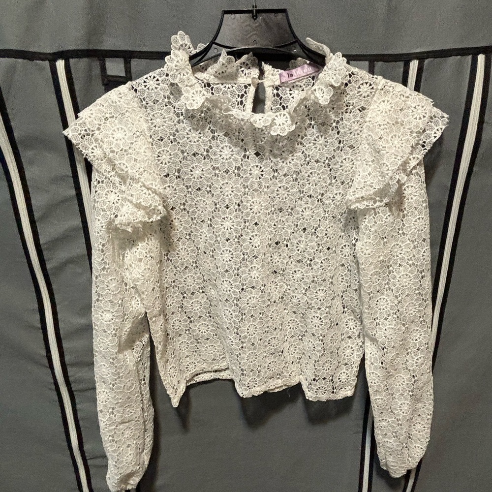Lace Ruffled Top- Purchased new from a boutique. Never worn